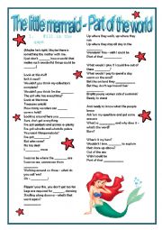 English Worksheet: The little mermaid - Part of the world
