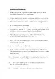 English Worksheet: Unnecessary knowledge