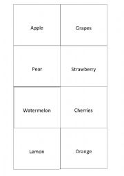 English Worksheet: Fruit with separate words