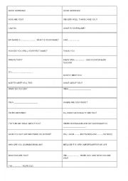 English Worksheet: greetings 