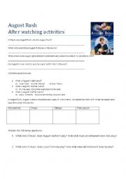 English Worksheet: August Rush