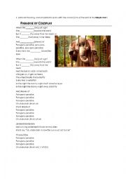 English Worksheet: Paradise by Coldplay to practice Past Simple
