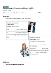 English Worksheet: Test vs topics