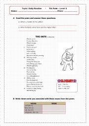 English Worksheet: Reading comprehension: Daily routine