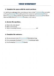 English Worksheet: Great barrier reef