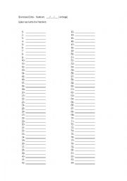 English Worksheet: Numbers practice