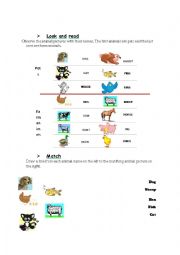 English Worksheet: Farm animals and pets