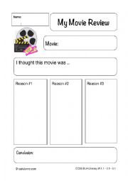 English Worksheet: Movie graphic organizar