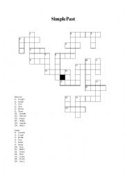 English Worksheet: Simple Past Crossword