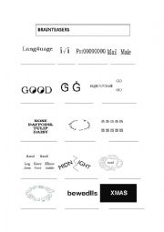 English Worksheet: End of class riddle / brainteaser / puzzle / dingbats
