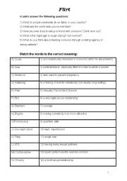 English Worksheet: Flirt