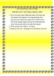 English Worksheet: Old Mc Donald had a farm