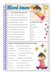 English Worksheet: MIXED TENSES