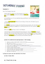 The Flamingos stokings Horacio Quiroga worksheet 2