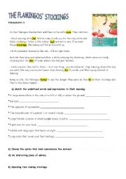 English Worksheet: The Flamingos stockings Horacio Quiroga worksheet 3
