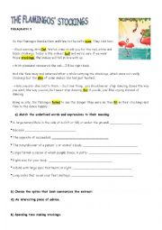 The Flamingos stockings Horacio Quiroga worksheet 3