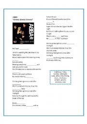English Worksheet: Abba - gimme gimme gimme