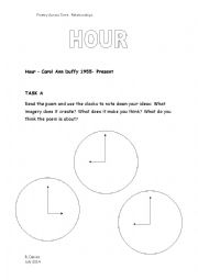 English Worksheet: Hour by Carol Ann Duffy