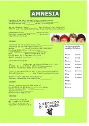 English Worksheet: Amnesia - 5 Seconds of Summer - Song