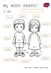 English Worksheet: Body Parts