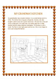 English Worksheet: MY GRANDMAS KITCHEN