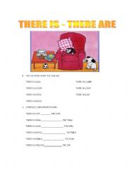 English Worksheet: There is - There are