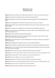 English Worksheet: Black Beauty, Part I - Topics for Discussion