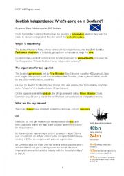 English Worksheet: Scottish Independence