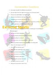 English Worksheet: Conversation Questions Extreme Sports