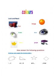 English Worksheet: colours