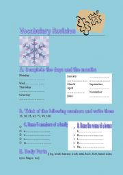 English Worksheet: Vocabulary revision