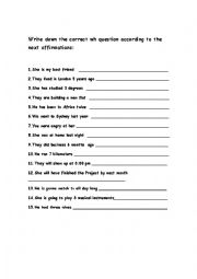 English Worksheet: wh questions practice