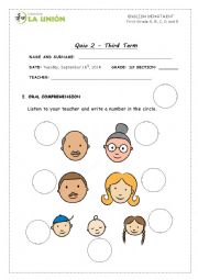 English Worksheet: family quiz