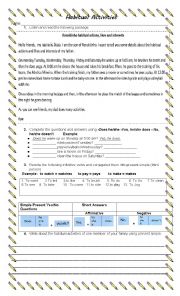 English Worksheet: Habitual activities