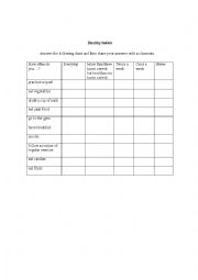 English Worksheet: Healthy vs. Unhealthy habits 