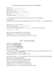 English Worksheet: Worksheets with songs