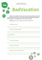 English Worksheet: A Bad Vacation