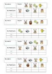 English Worksheet: Pets Communicative Activity