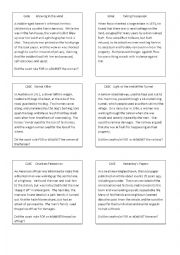 English Worksheet: International court case dramas and verdict card