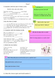 English Worksheet: Song 