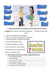 English Worksheet: Question words