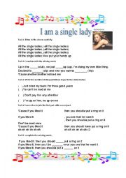 English Worksheet: Single lady by Beyonc