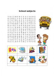 English Worksheet: School subjects