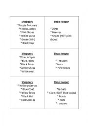 English Worksheet: Role Play: Shoppers and Shopkeepers