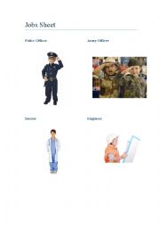 English Worksheet: Jobs Sheet for Kids
