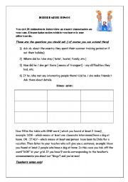 English Worksheet: Icebreaker : Bingo game for interships