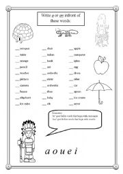 English Worksheet: articles- a or an