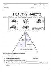 English Worksheet: Healthy habits