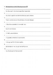 English Worksheet: Accommodation Questions