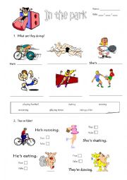 English Worksheet: Present Continuous